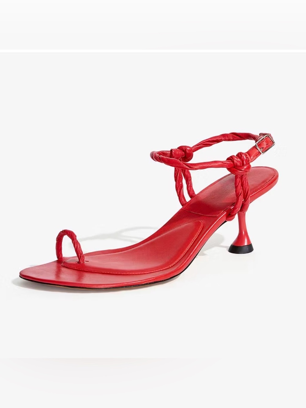 Proenza Schouler Tee Knot Sandals in Nappa Red Strappy Heeled Sandals Like New